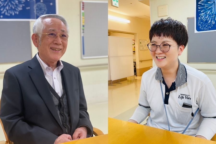 勤務時間中の食事無料など、充実の福利厚生が自慢。ICT導入や介護助手制度で介護スタッフの負担を軽減。